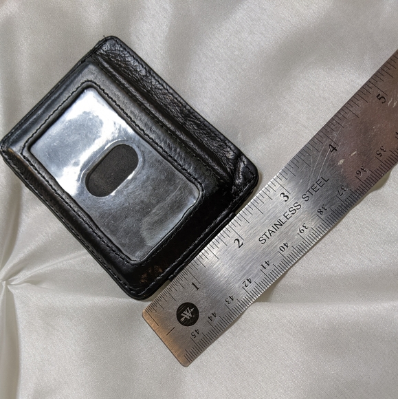 Genuine Leather Wallet with Magnetic Money Clip, Black - Picture 6 of 6